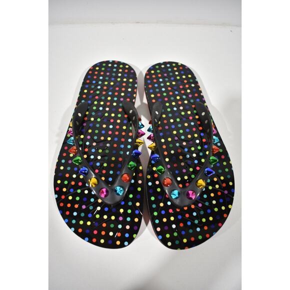 Christian Louboutin Loubi Flip Spikes Donna Flat Black Thong Flip Flop Sandal 36 - Picture 8 of 12